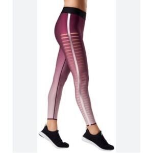 UltraCor Silk Slash Legging Ombre‎ Burgundy Blush Size S Active Gym Glam Workout